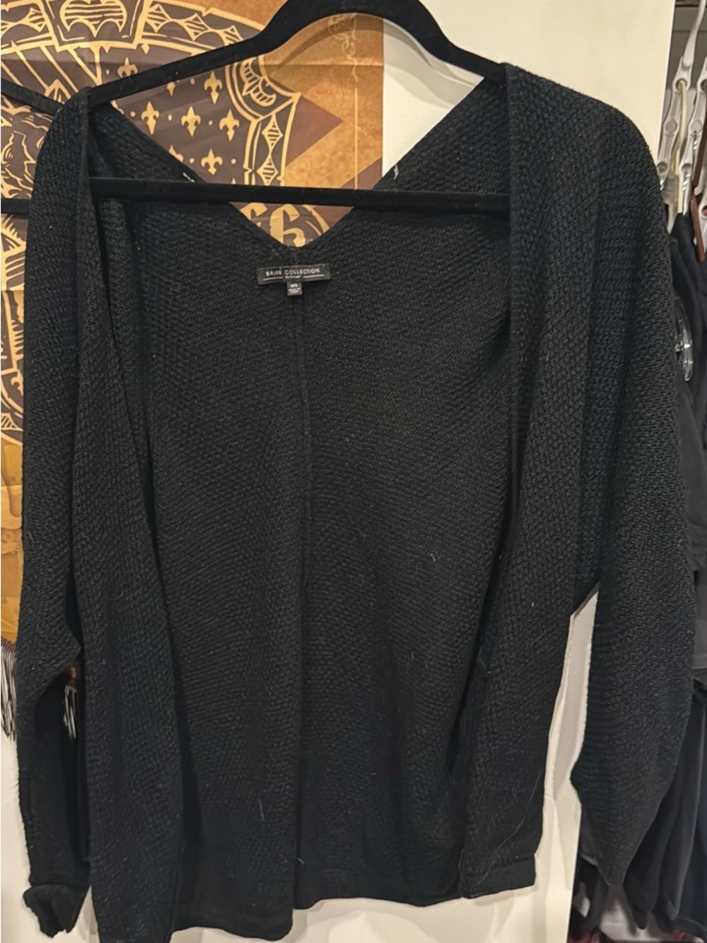 Black Open-Front Women's Cardigan Sweater